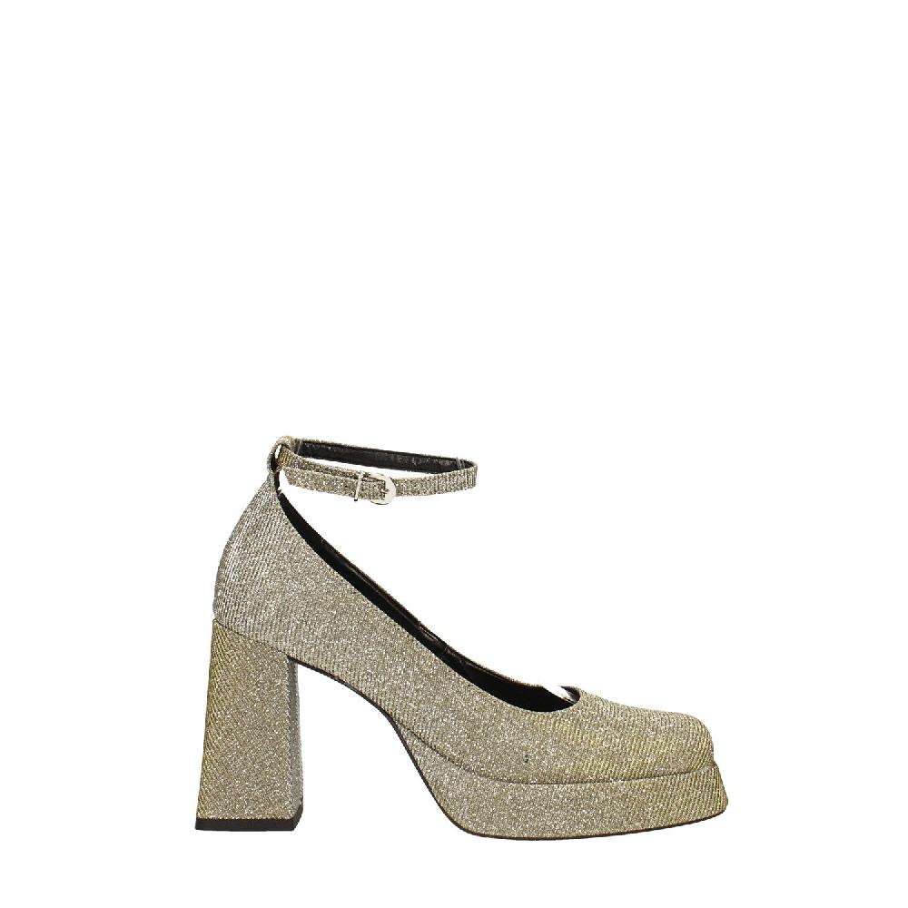 Tata Italia Décolleté glitterate. con punta squadrata e plateau. Made in Italy. Tacco alto 9cm