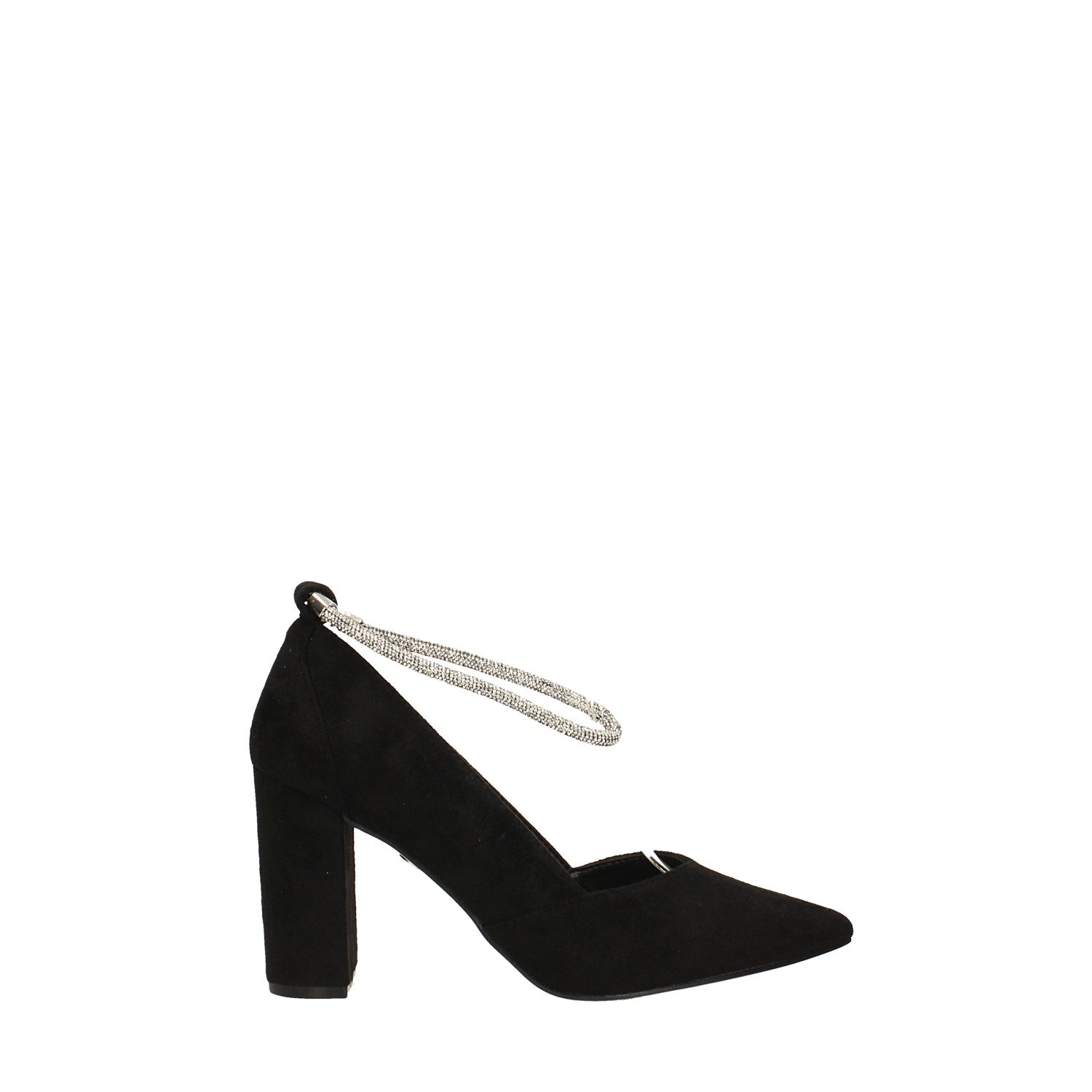 Tata Italia Décolleté in microfibra con cinturino alla caviglia con strass. Tacco alto 8cm