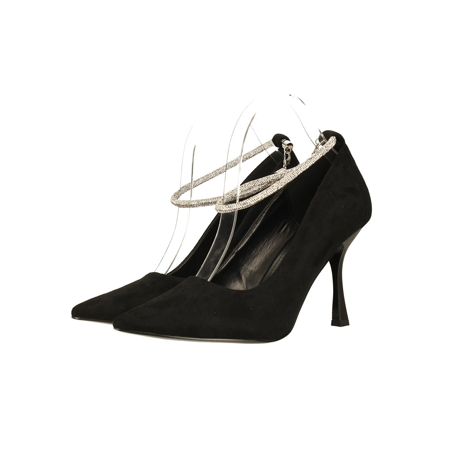 Tata Italia Décolleté In Microfibra Con Cinturino Ricoperto Di Strass. Tacco Alto 9cm