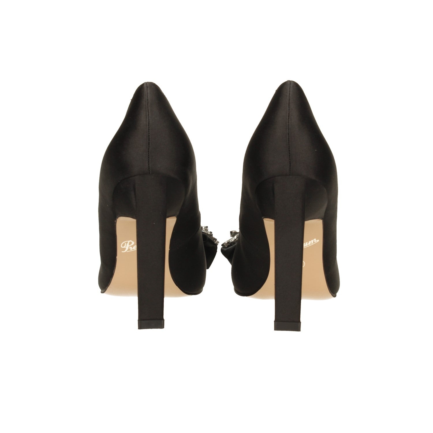 Tata Italia Décolleté In Satin Con Fiocco Luccicante Sulla Punta. Tacco Triangolare Alto 10.5cm