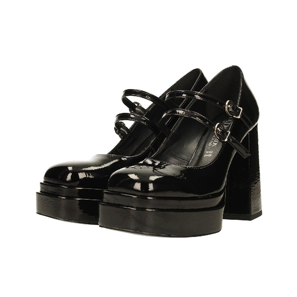 Tata Italia Décolleté In Vernice. Made In Italy. Con Doppio Cinturino. Tacco Alto 11cm