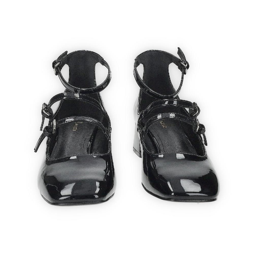 Tata Italia Décolleté Nere In Vernice Con Catenina. Tacco Alto 6cm