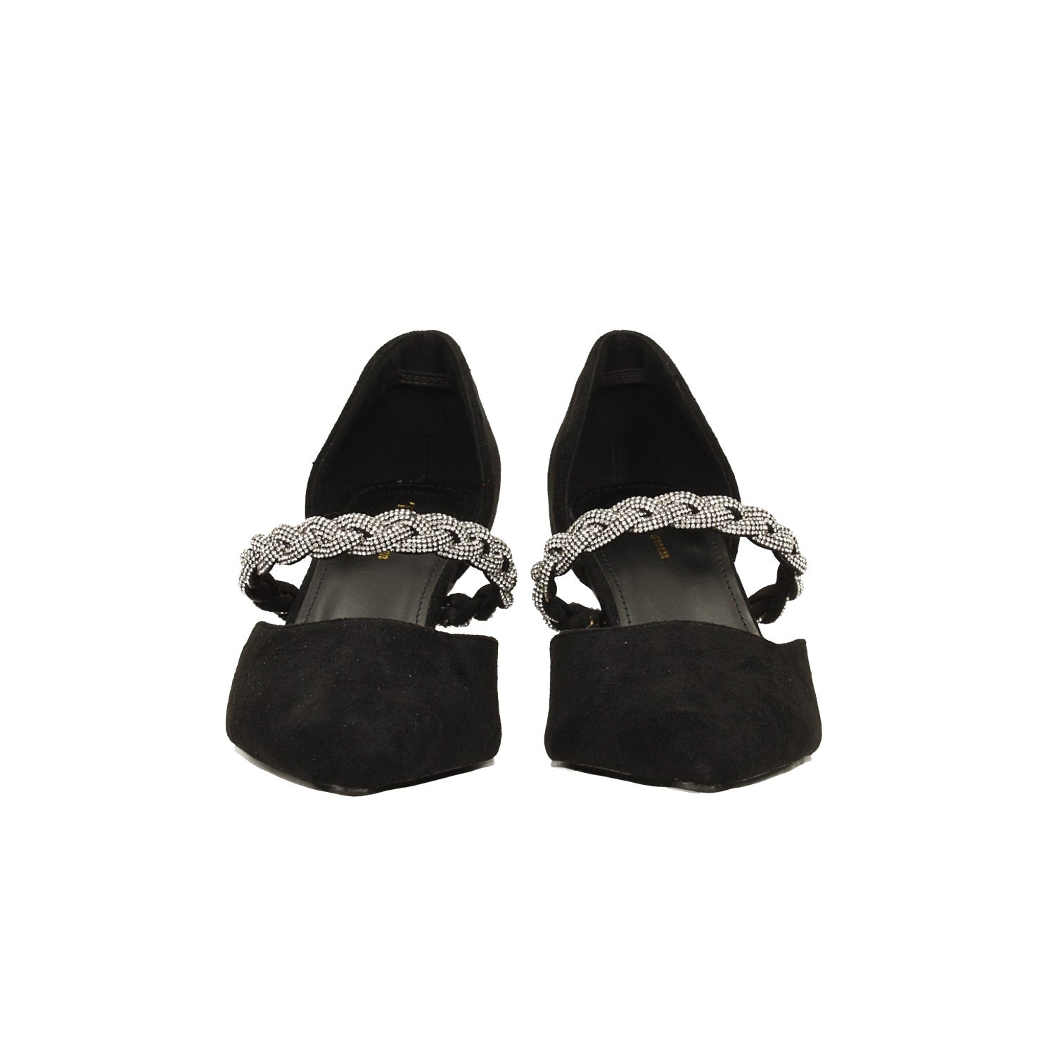 Tata Italia Décolleté Scamosciate Aperte Ai Lati Con Cinturino Centrale Con Strass. Tacco Alto 6cm