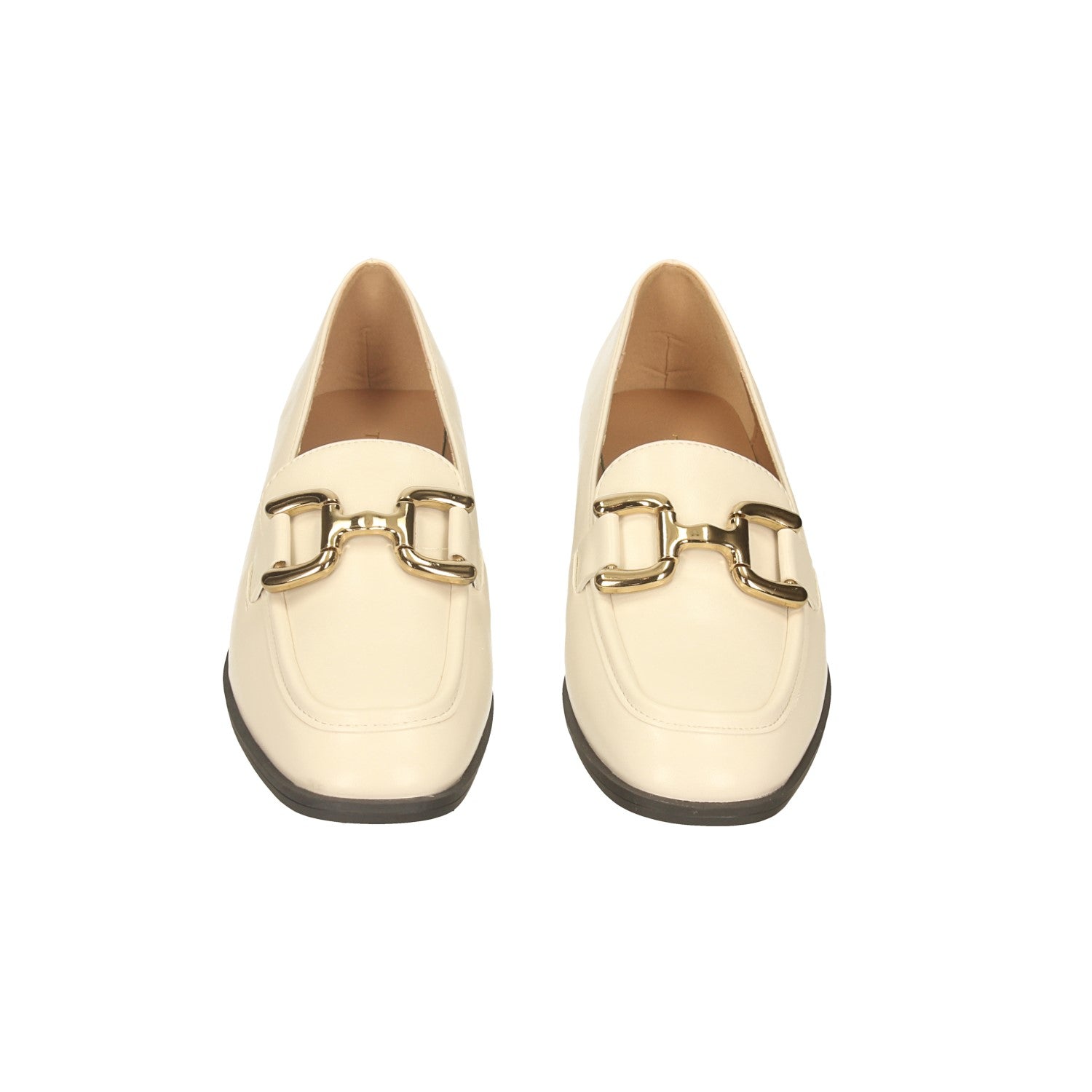 Tata Italia Mocassini Neri Con Fibbia Dorata. Tacco Alto 3cm