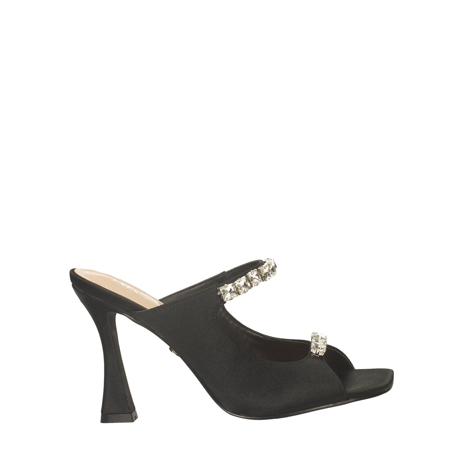 Tata Italia Mules In Tessuto Con Pietre. Tacco Alto 10cm