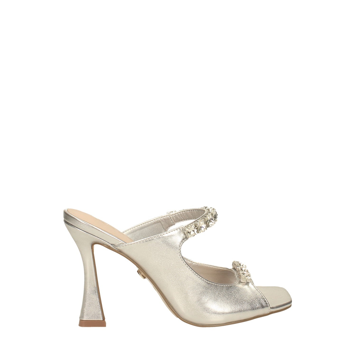 Tata Italia Mules In Tessuto Con Pietre. Tacco Alto 10cm