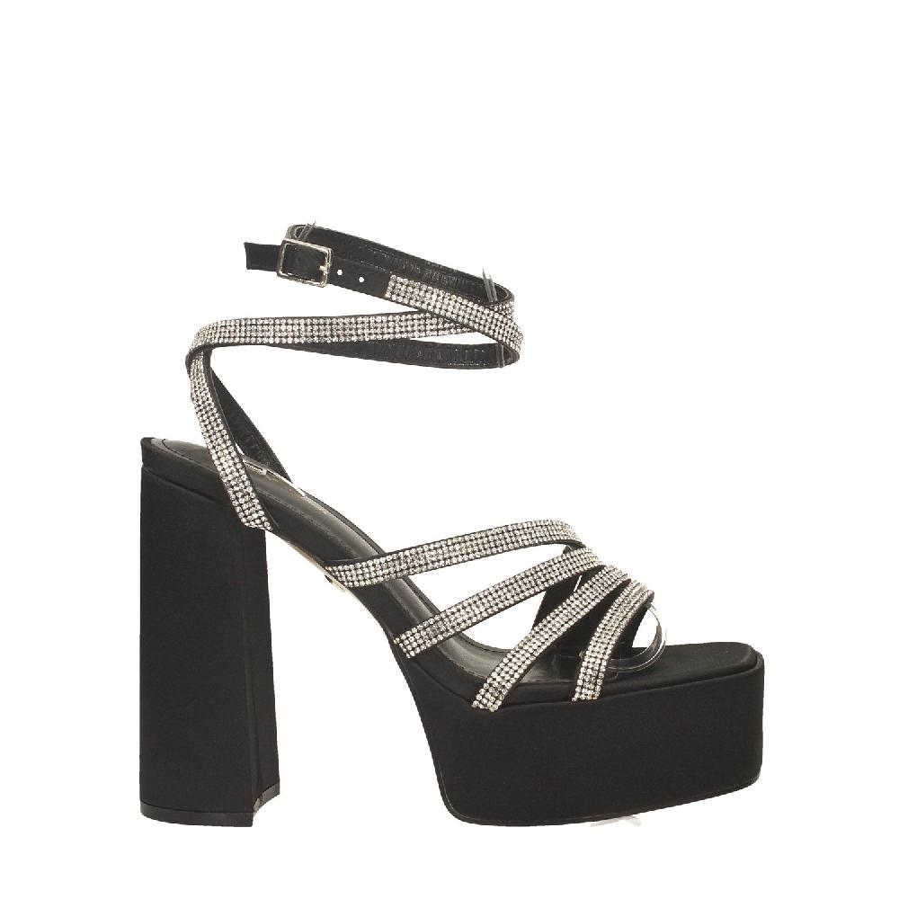 Tata Italia Sandali con plateau e listini ricoperti da strass. Tacco alto 12cm