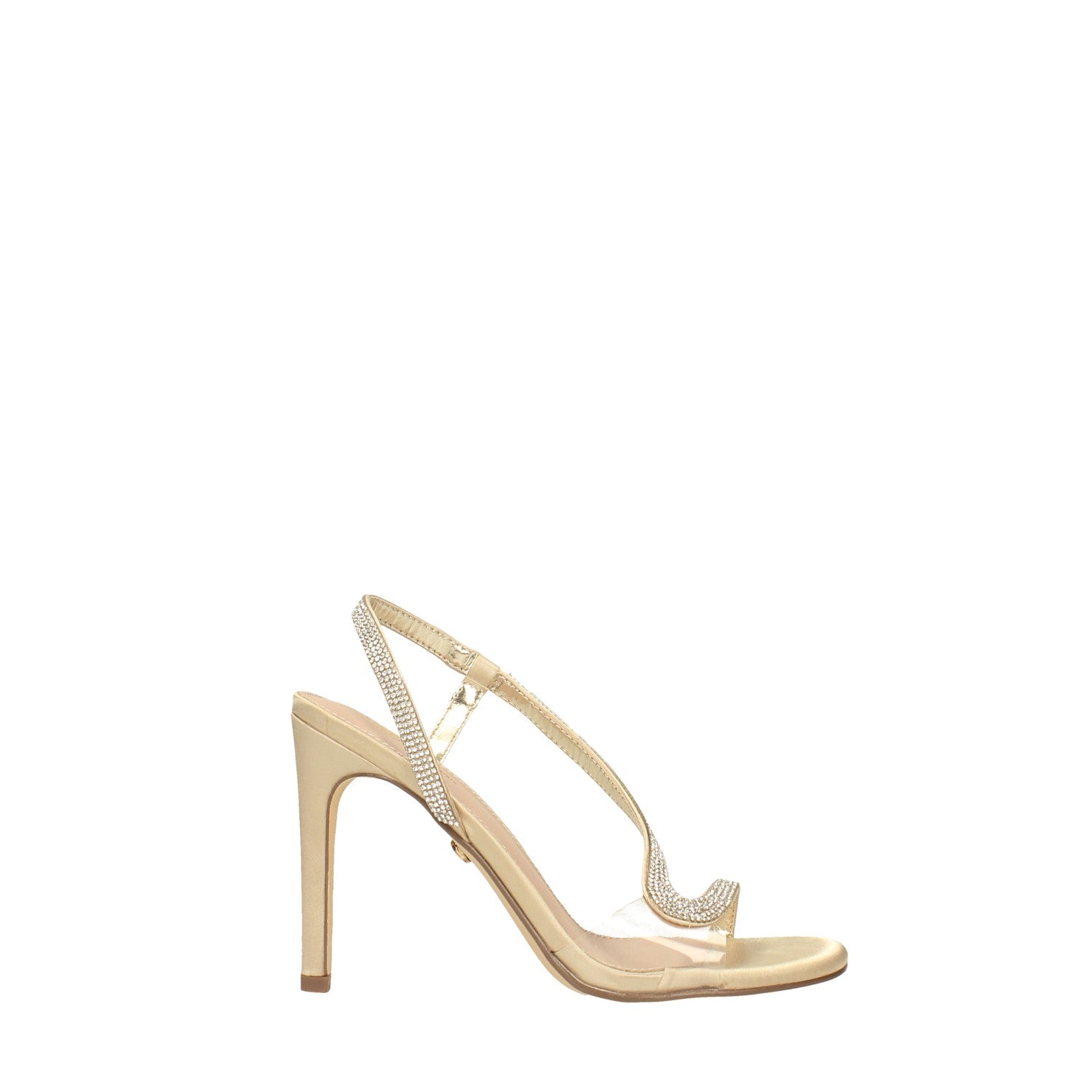 Tata Italia Sandali in tessuto con strass e inserto in PVC. Tacco alto 10.5cm