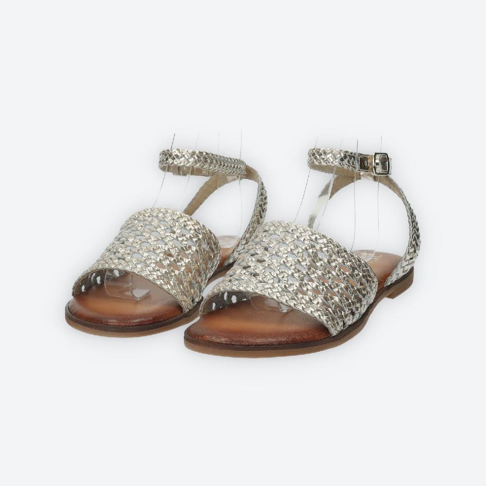 Tata Italia Sandali Tomaia Intrecciata In Vera Pelle