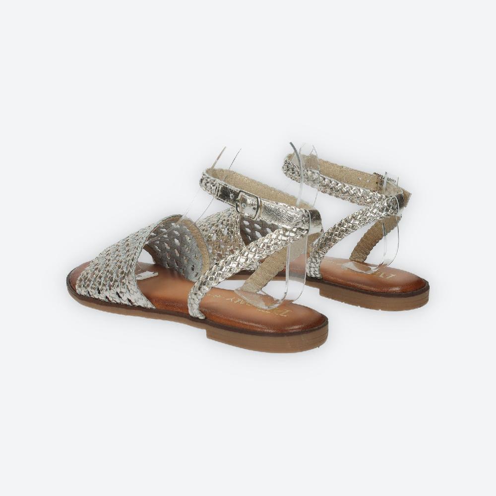 Tata Italia Sandali Tomaia Intrecciata In Vera Pelle