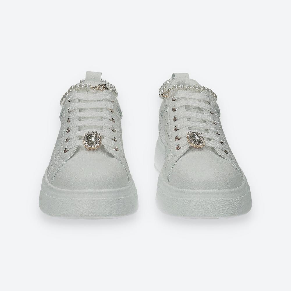 Tata Italia Sneakers Platform Con Catena Di Perle.Tacco Alto 4 Cm