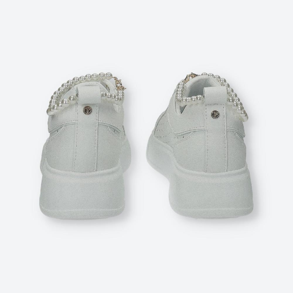 Tata Italia Sneakers Platform Con Catena Di Perle.Tacco Alto 4 Cm