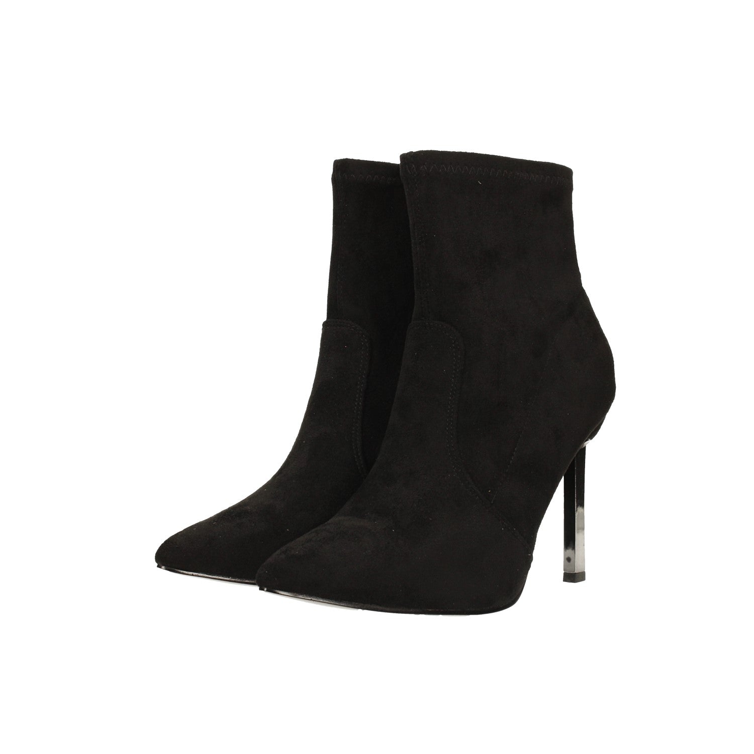 Tata Italia Stivaletti A Punta Scamosciati Con Tacco Cromato Alto 9cm