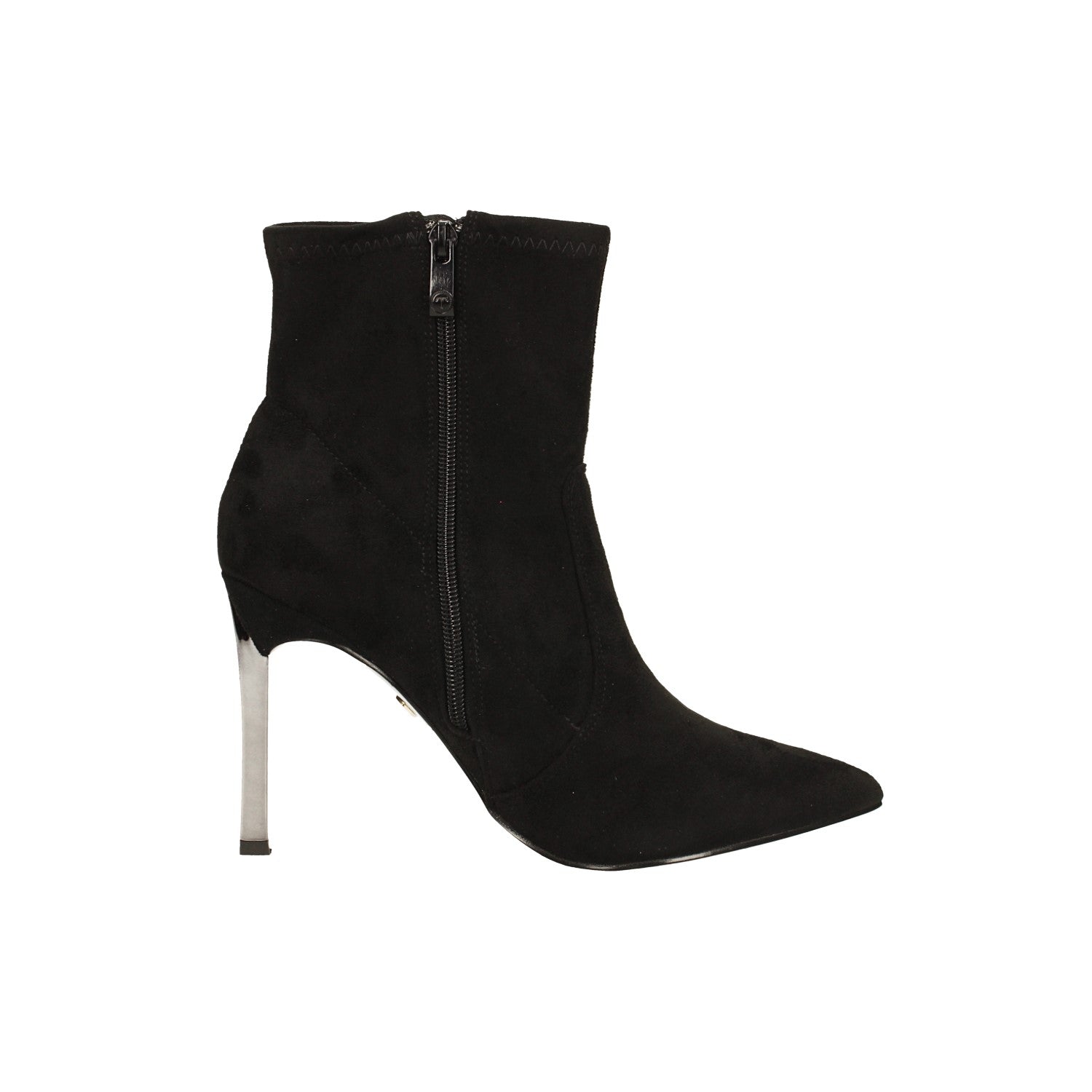 Tata Italia Stivaletti A Punta Scamosciati Con Tacco Cromato Alto 9cm