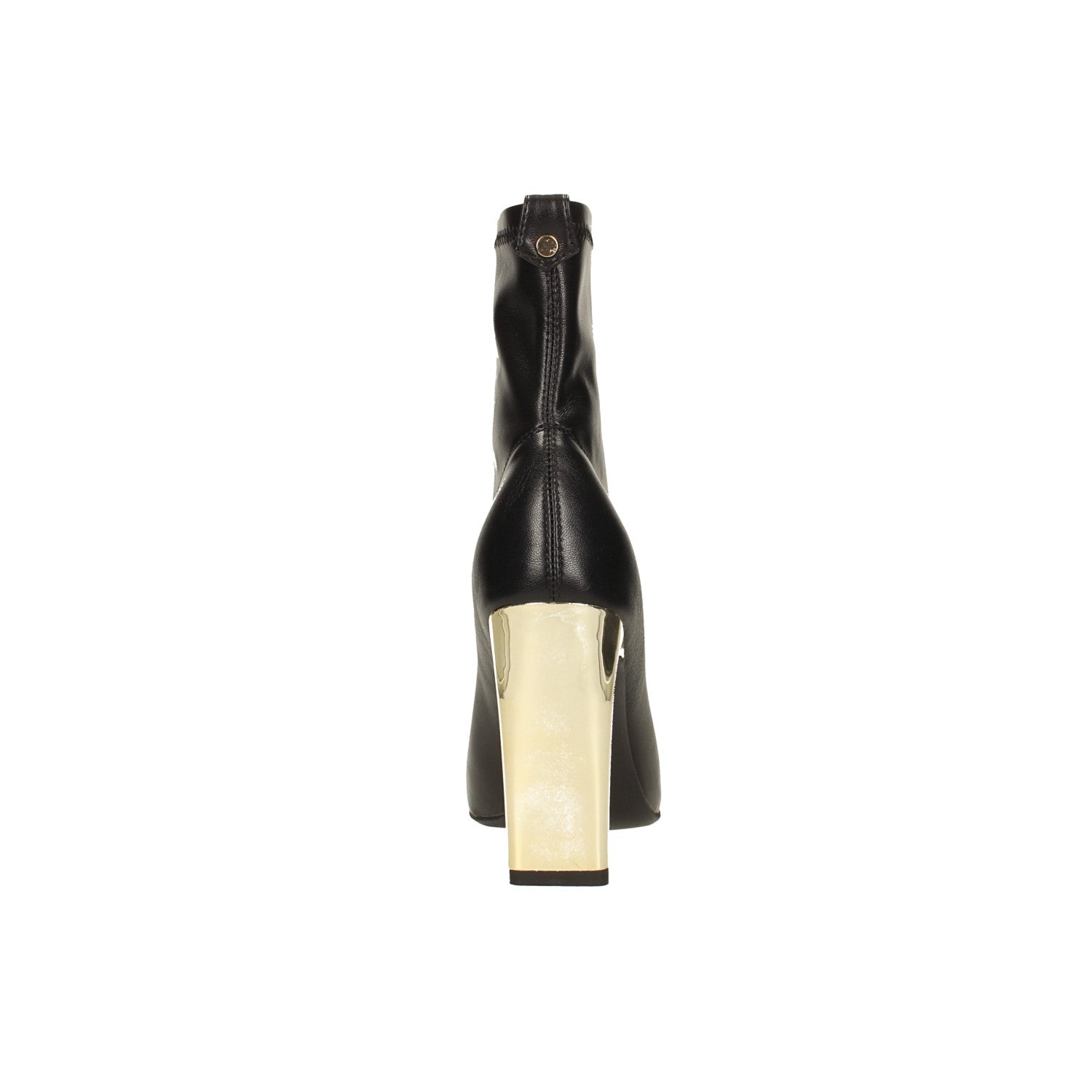 Tata Italia Stivaletti Con Tacco Dorato Lucido Alto 9.5 Cm. Punta Squadrata