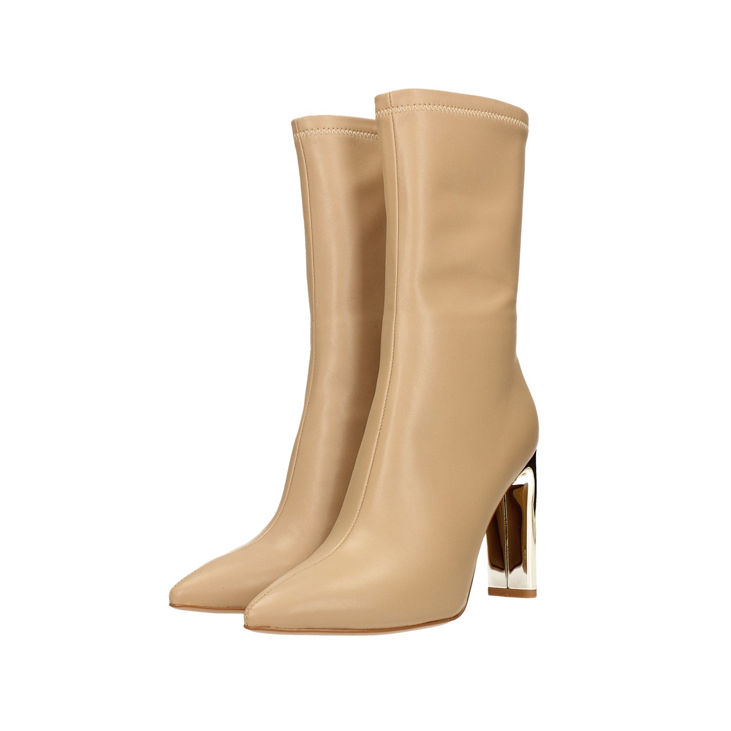 Tata Italia Stivaletti Con Tacco Dorato Specchiato Alto 10.5cm