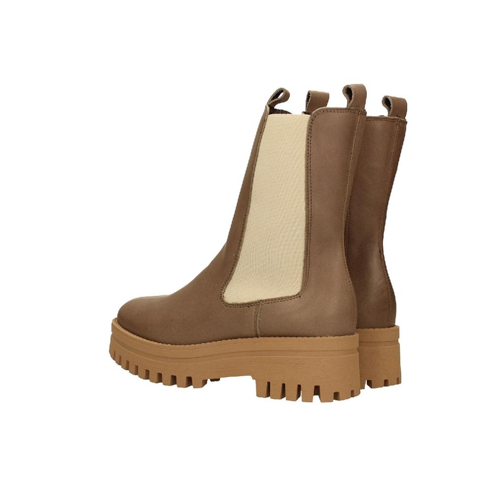 Tata Italia Stivaletti In Vera Pelle Con Dettagli Chiari A Contrasto. Tacco Alto 4.5cm