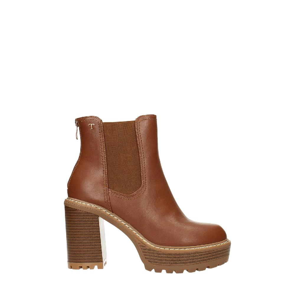 Tata Italia Stivaletti platform cuoio con plateau. Tacco alto 9cm