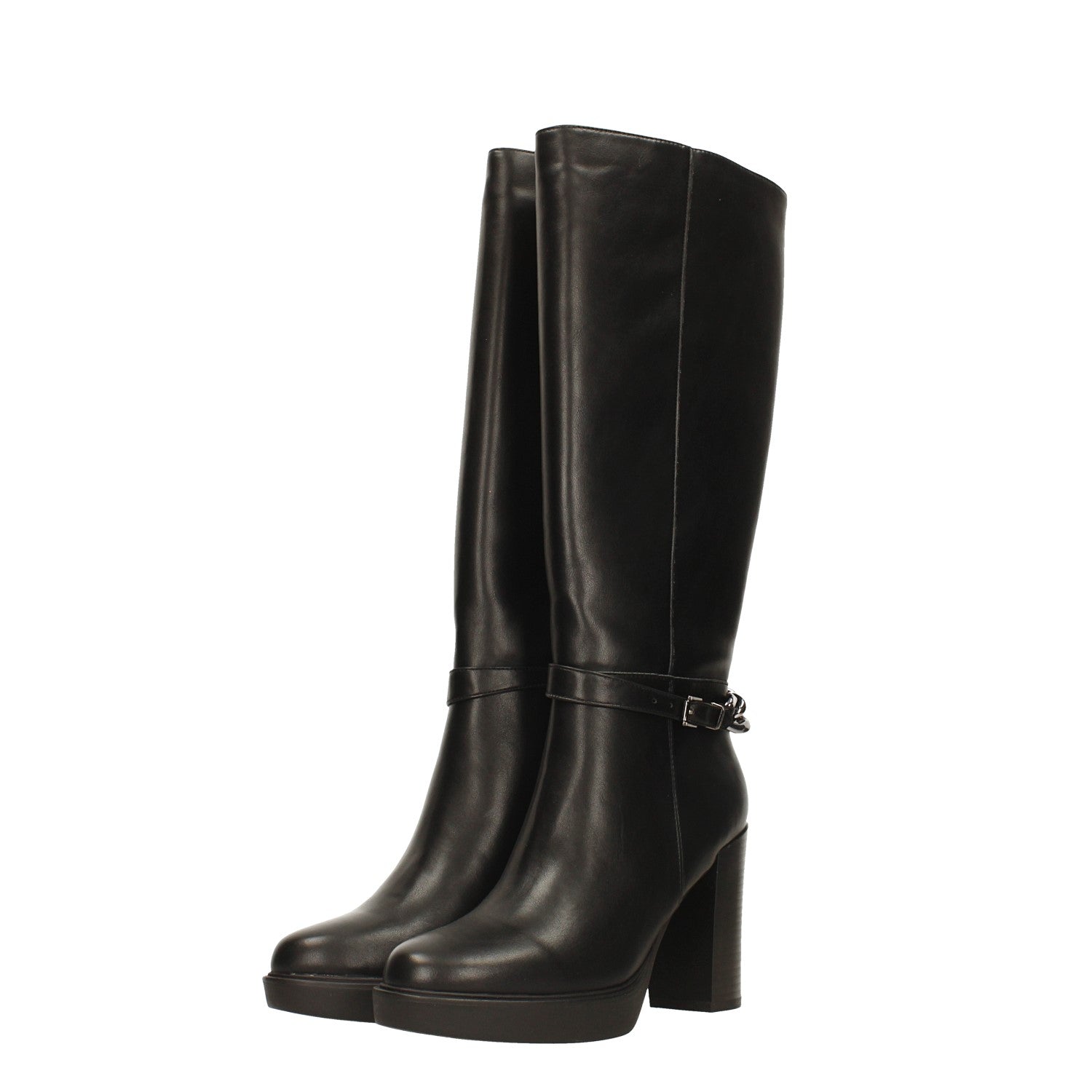 Tata Italia Stivali Con Catena Cromata. Tacco Alto 10cm