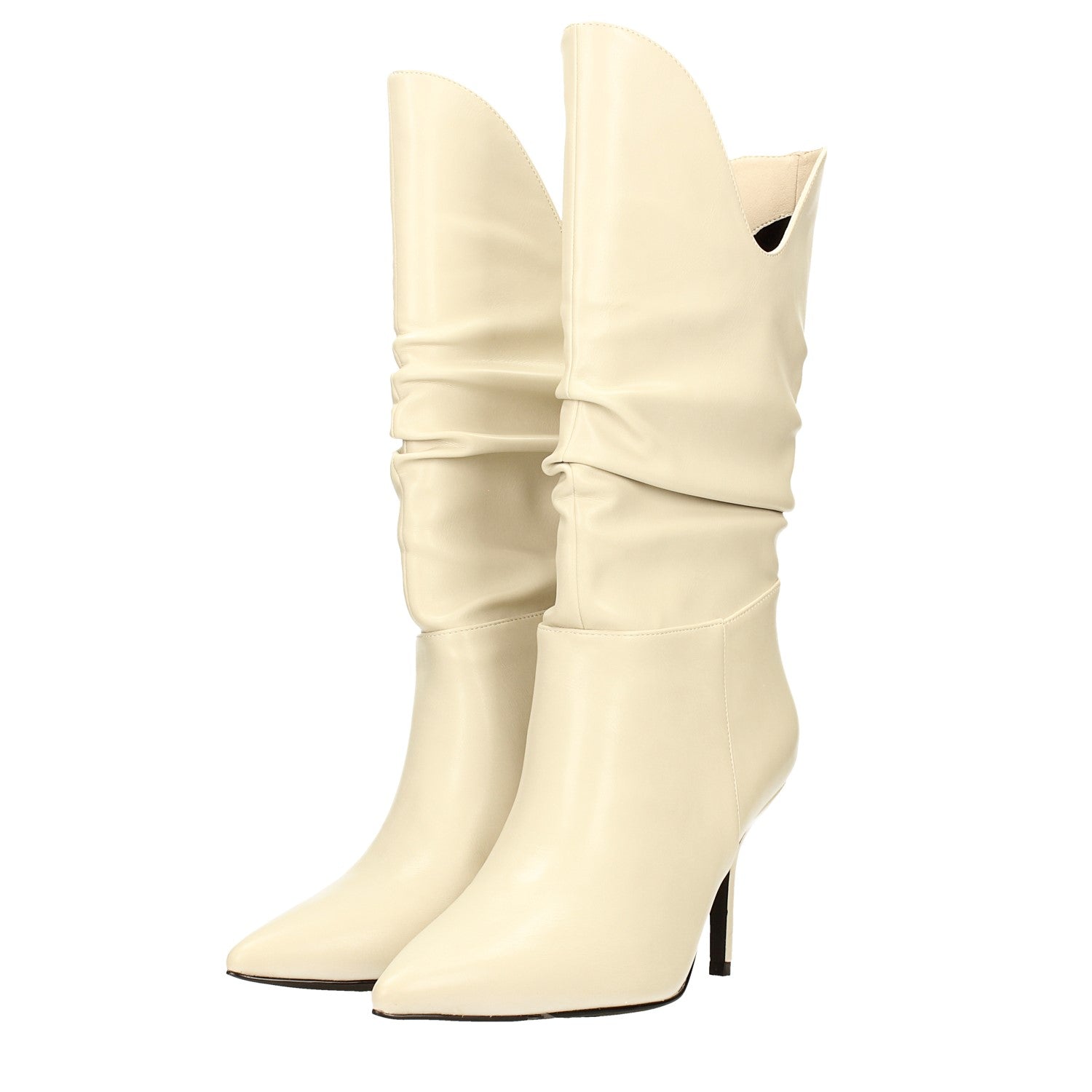 Tata Italia Stivali Morbidi Avorio. Tacco A Spillo Alto 9cm