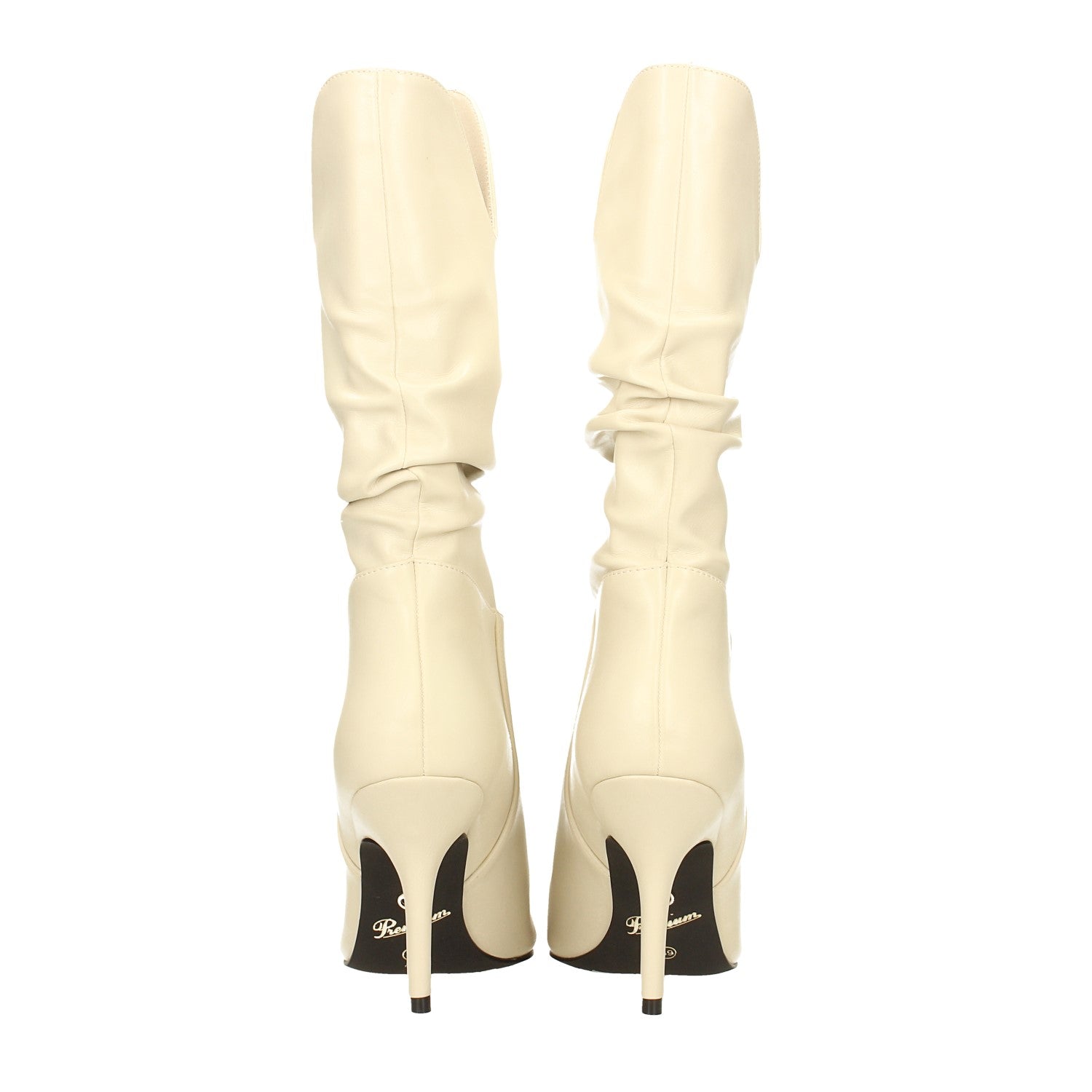 Tata Italia Stivali Morbidi Avorio. Tacco A Spillo Alto 9cm