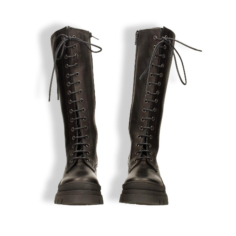 Tata Italia Stivali Alti Stringati In Vera Pelle