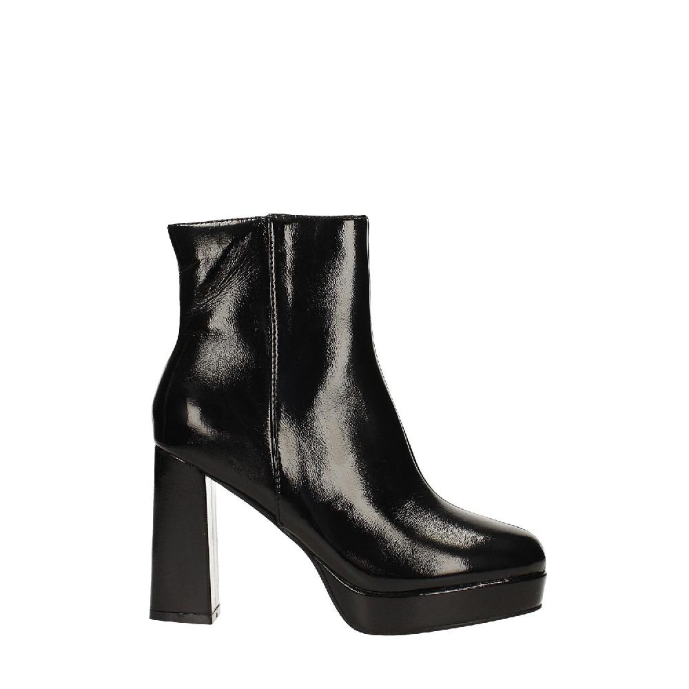 Tata Italia Tronchetti Con Punta Squadrata In Vernice. Tacco Alto 10cm