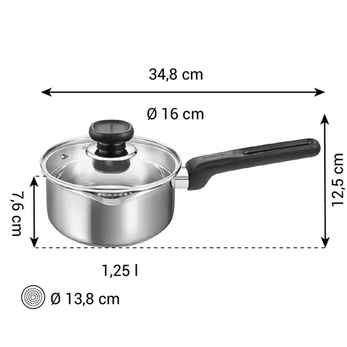 Tescoma CASSERUOLA 1 MANICO CON DOPPIO BECCUCCIO E COPERCHIO