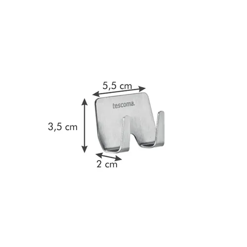 Tescoma GANCIO ADESIVO DOPPIO IN ACCIAIO