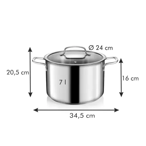 Tescoma PENTOLA CON COPERCHIO 24 CM