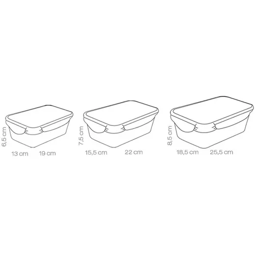 Tescoma SET 3 CONTENITORI RETTANGOLARI