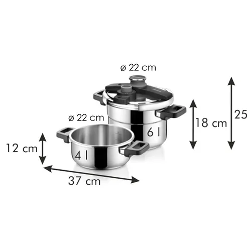 Tescoma SET PENTOLE A PRESSIONE 4+6 L