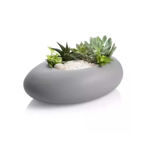 Tescoma VASO OVALE BASSO STONES GRIGIO