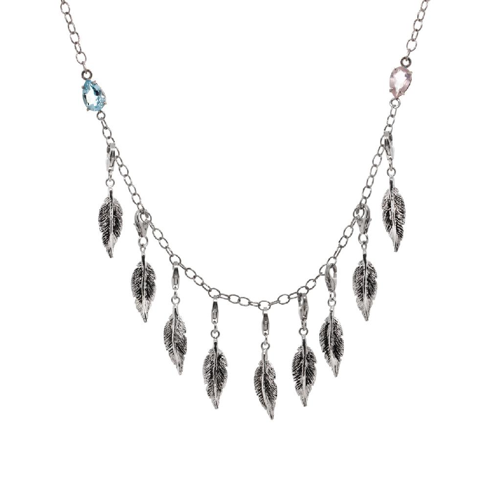 Thais Bernardes Collana con Charms Piume
