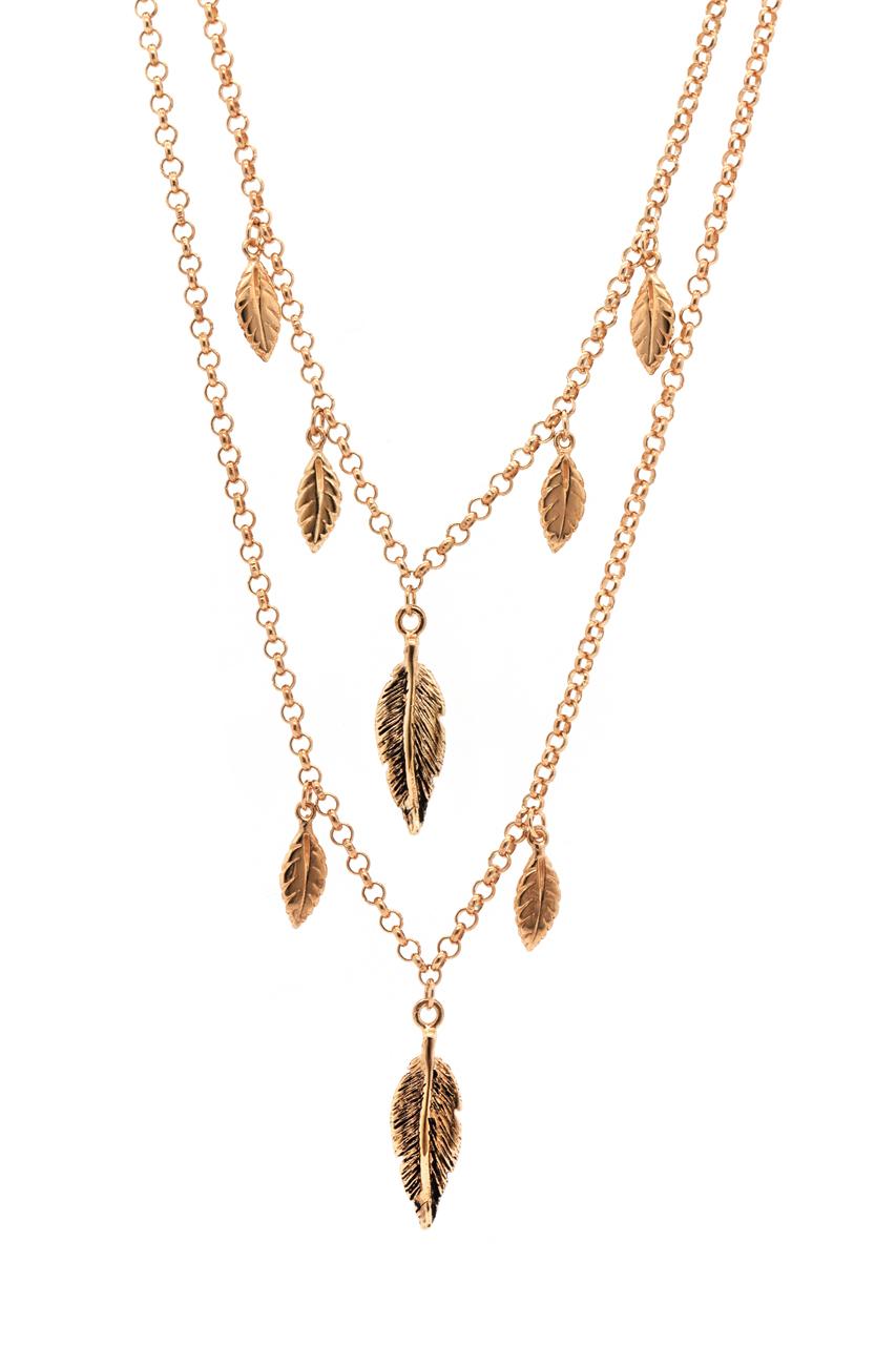 Thais Bernardes Collana Doppia con Piume