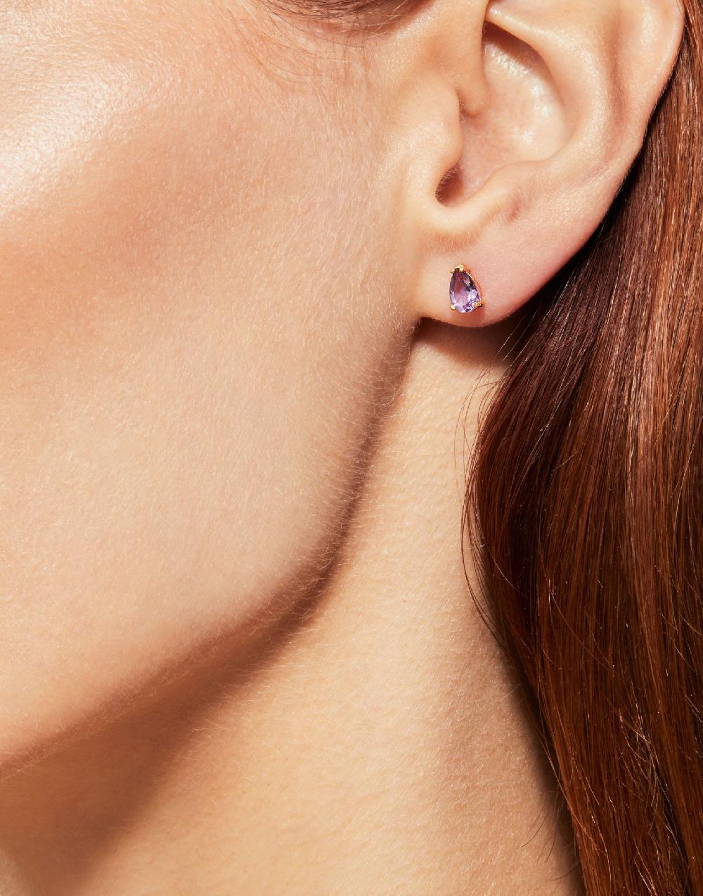 Thais Bernardes Orecchini Gocce Ametiste