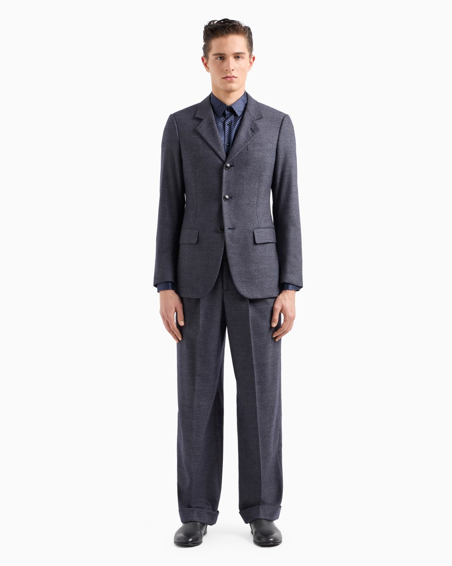 The World Of Armani ABITO LINEA ROYAL MONOPETTO IN LANA VERGINE E CASHMERE EFFETTO DENIM