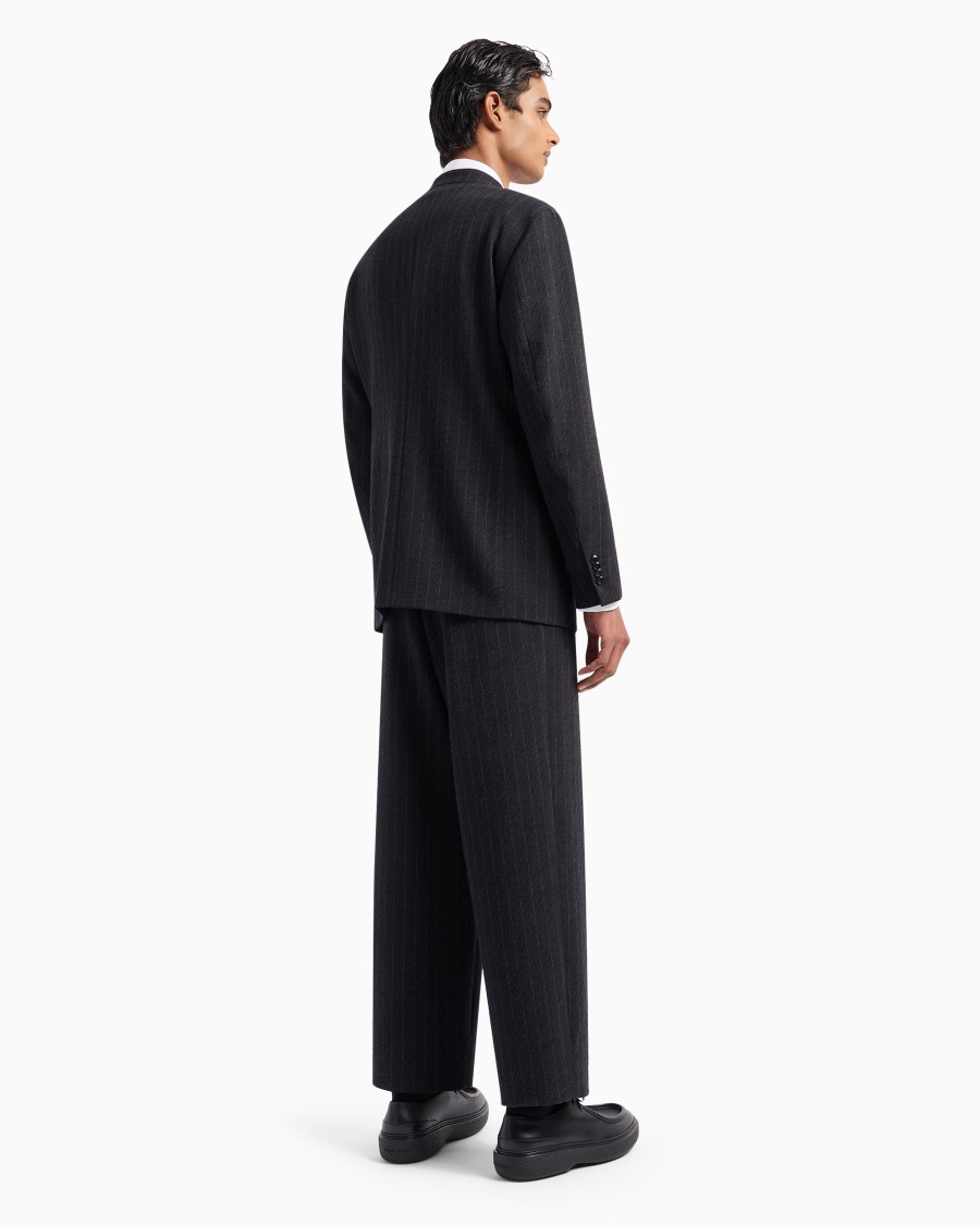 The World Of Armani ABITO LINEA UPTON MONOPETTO IN LANA VERGINE JACQUARD GESSATO