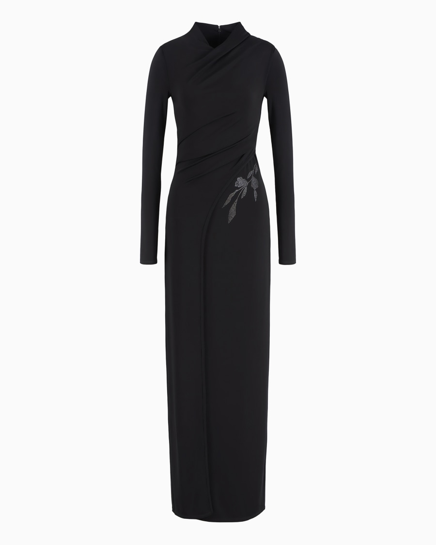 The world of armani ABITO LUNGO IN JERSEY DI VISCOSA STRETCH CON STRASS ASV