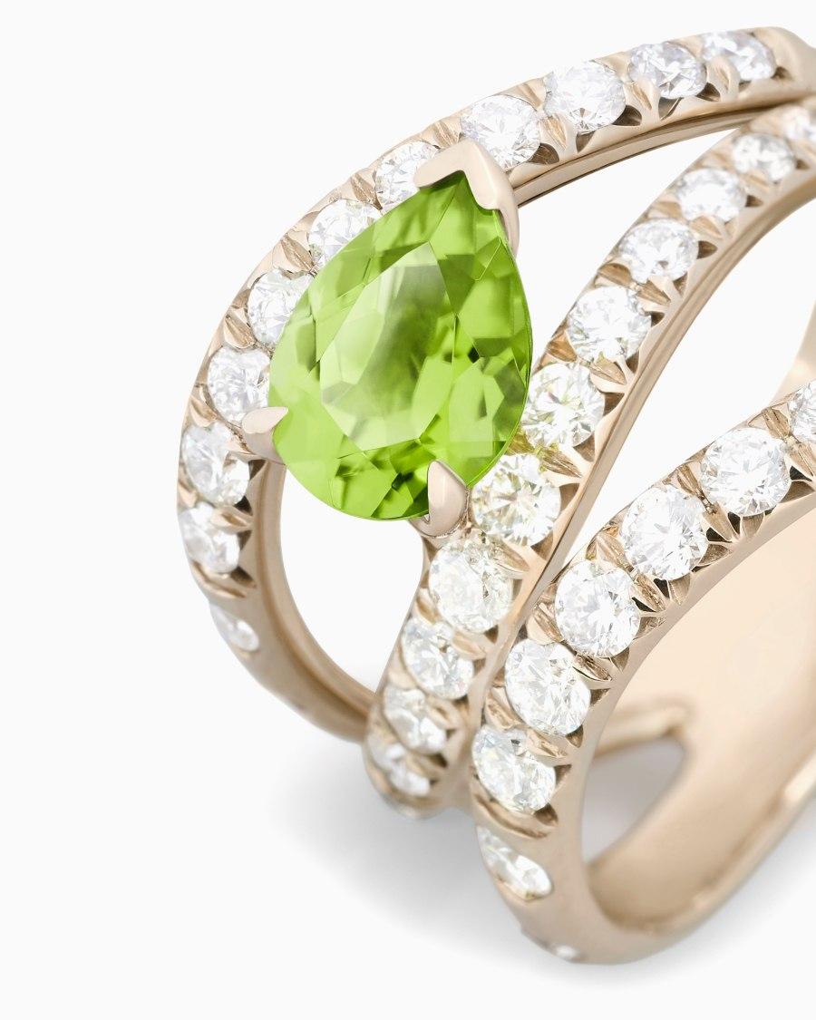 The World Of Armani ANELLO BLANCHE IN ORO 18 KT DIAMANTI E PERIDOTO