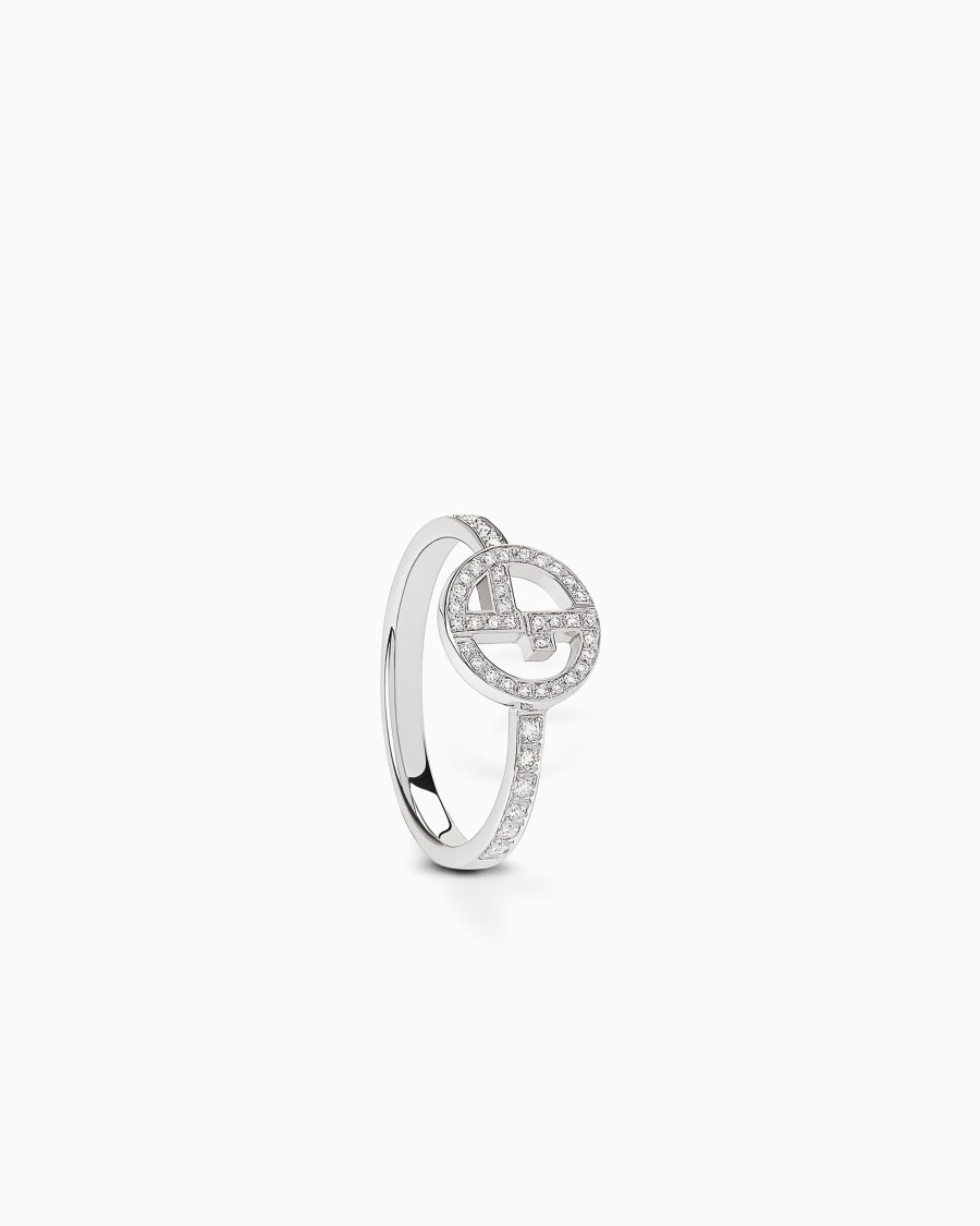 The world of armani ANELLO BORGONUOVO IN ORO BIANCO 18 KT CON DIAMANTI
