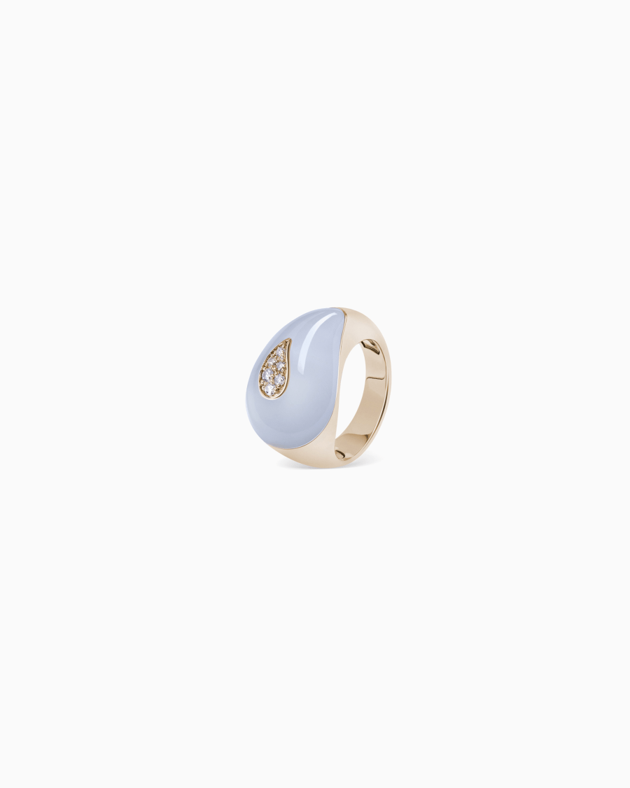The world of armani ANELLO JOSEPHINE IN ORO 18 KT CALCEDONIO E DIAMANTI