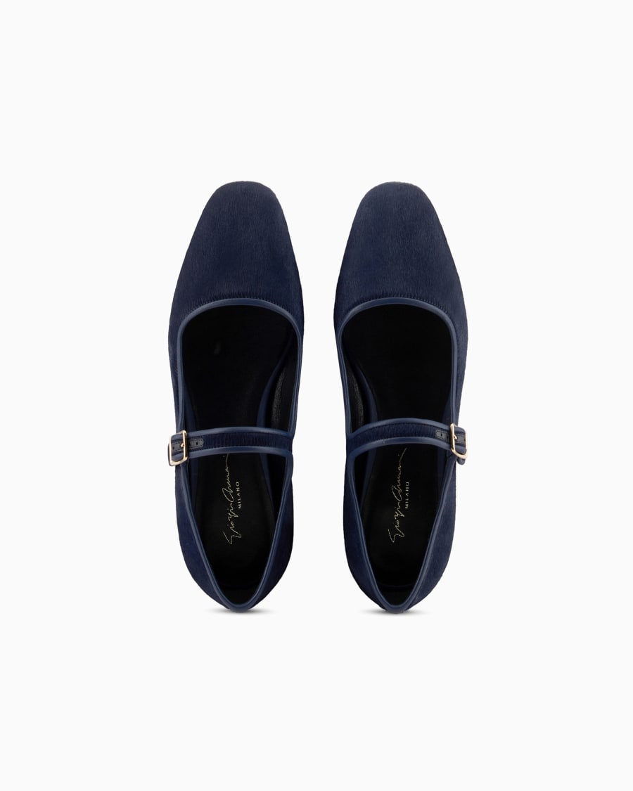 The World Of Armani BALLERINE CON CINTURINO IN NAPPA E PELLE EFFETTO CAVALLINO