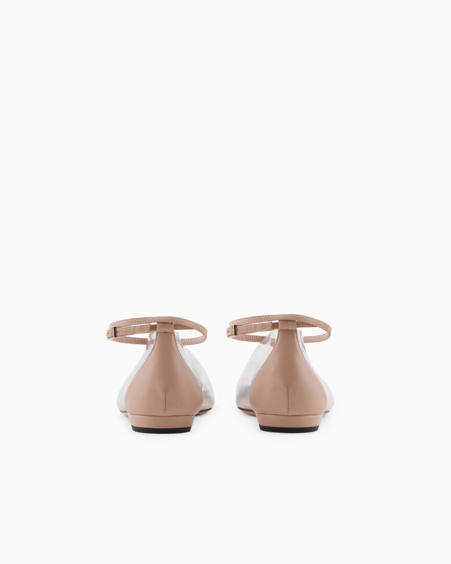 The World Of Armani BALLERINE CON CINTURINO IN NAPPA PVC E VELLUTO