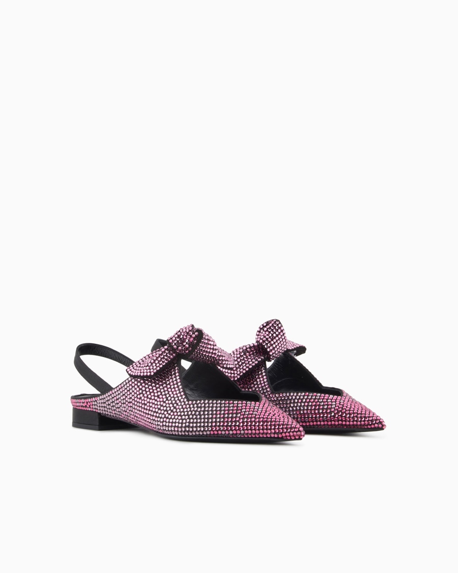 The World Of Armani BALLERINE SLINGBACK IN RASO E CRISTALLI DEGRADÉ