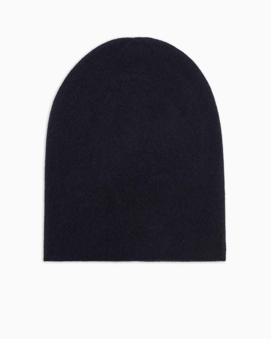 The World Of Armani BEANIE IN CASHMERE CON LOGO JACQUARD