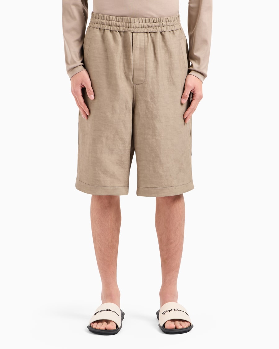 The World Of Armani BERMUDA IN TELA DI VISCOSA E LINO