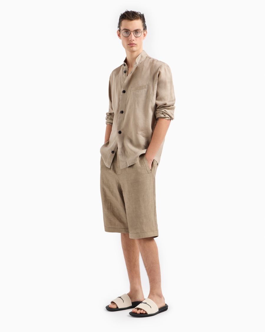 The World Of Armani BERMUDA IN TELA DI VISCOSA E LINO