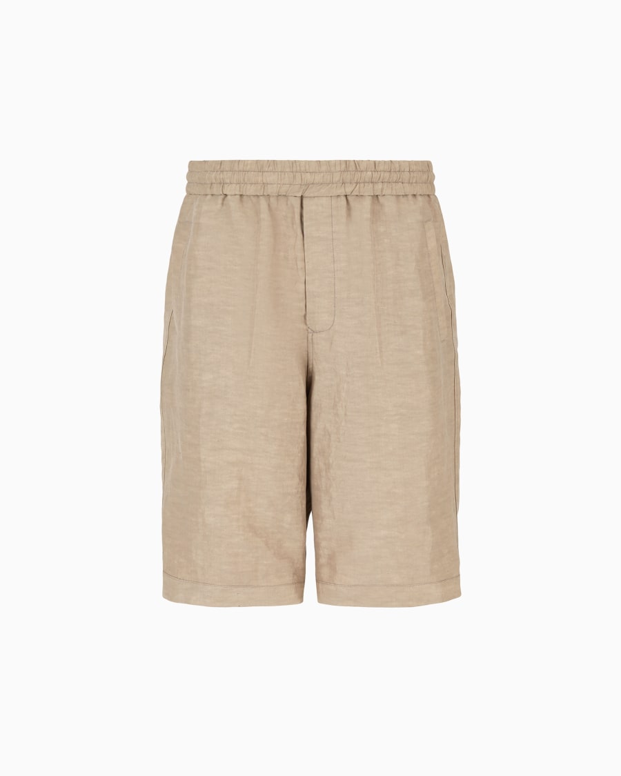 The world of armani BERMUDA IN TELA DI VISCOSA E LINO