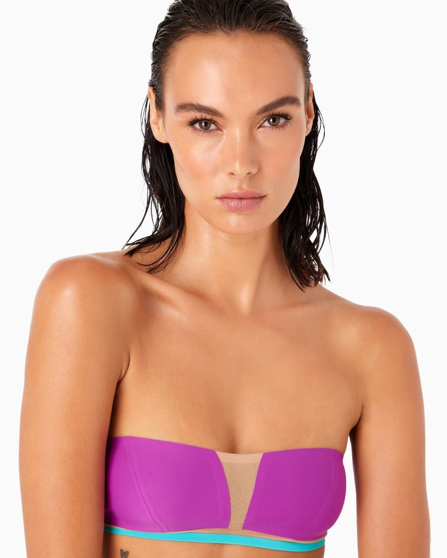 The World Of Armani BIKINI A FASCIA CON DETTAGLI IN TULLE